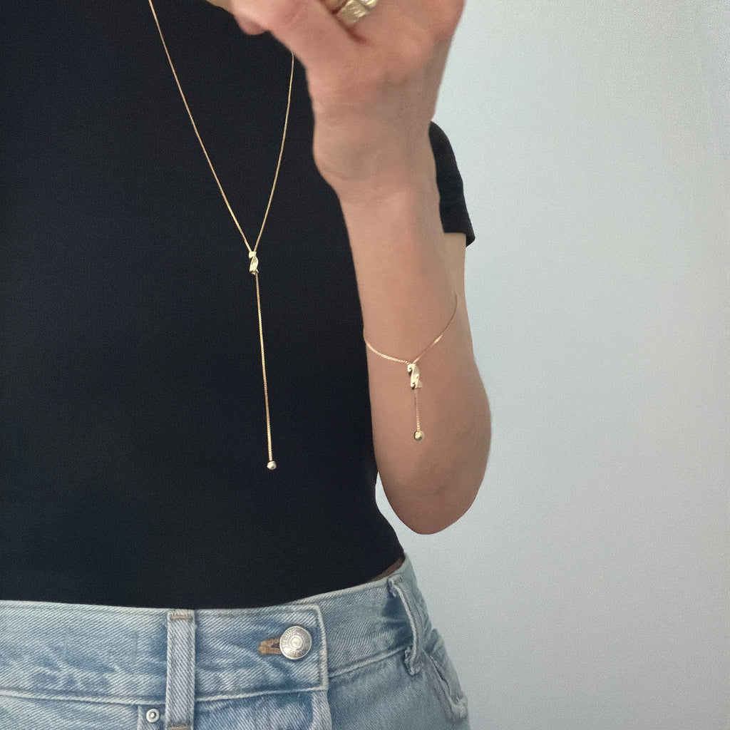 Twisted Drop Lariat Necklace