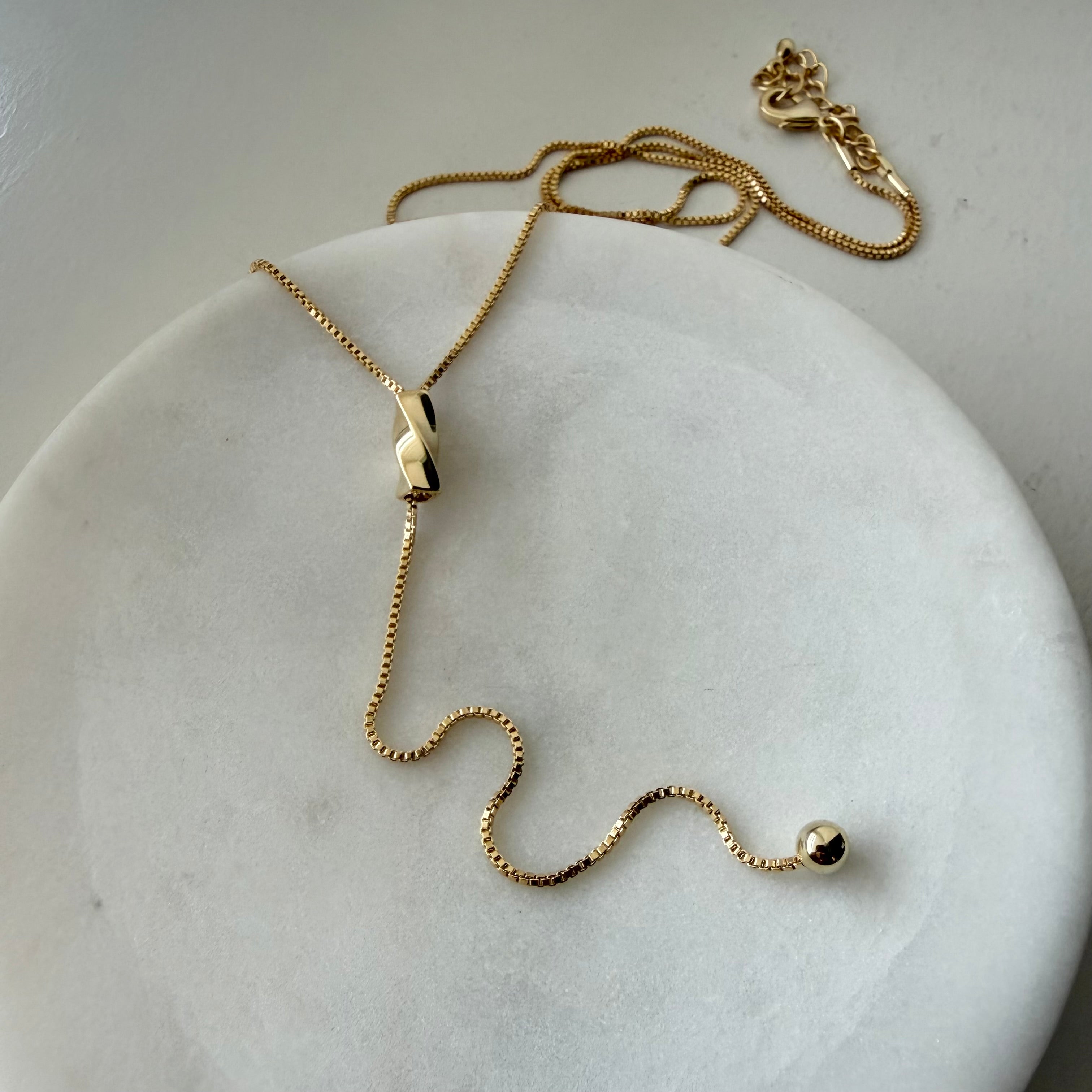Twisted Drop Lariat Necklace