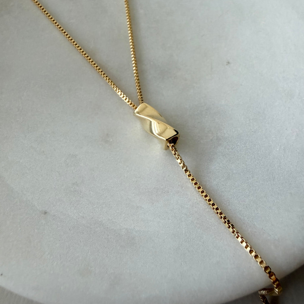 Twisted Drop Lariat Necklace