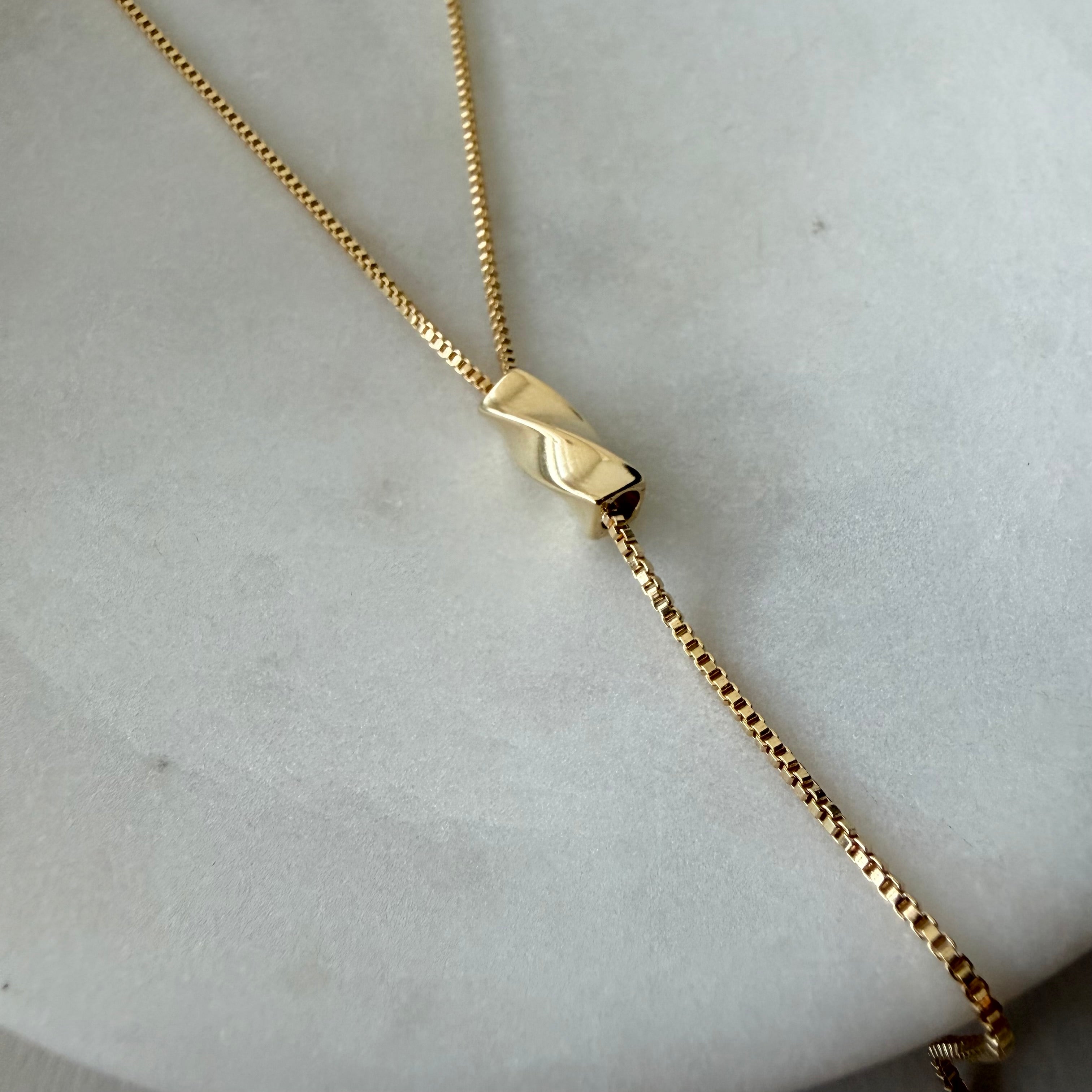 Twisted Drop Lariat Necklace