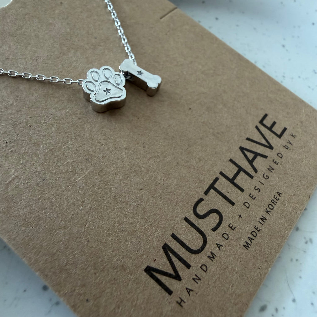 Dog Paw & Bone Necklace