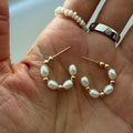 Pearl Ball Hoop Earrings