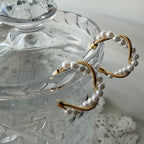 Pearl Twist Hoop Earrings