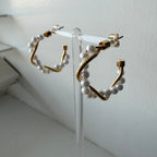 Pearl Twist Hoop Earrings