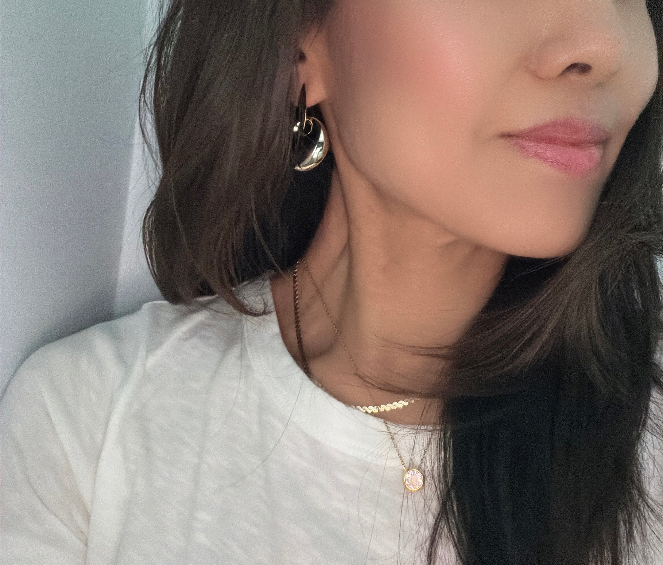 Puffy Dome Door Knocker Earrings