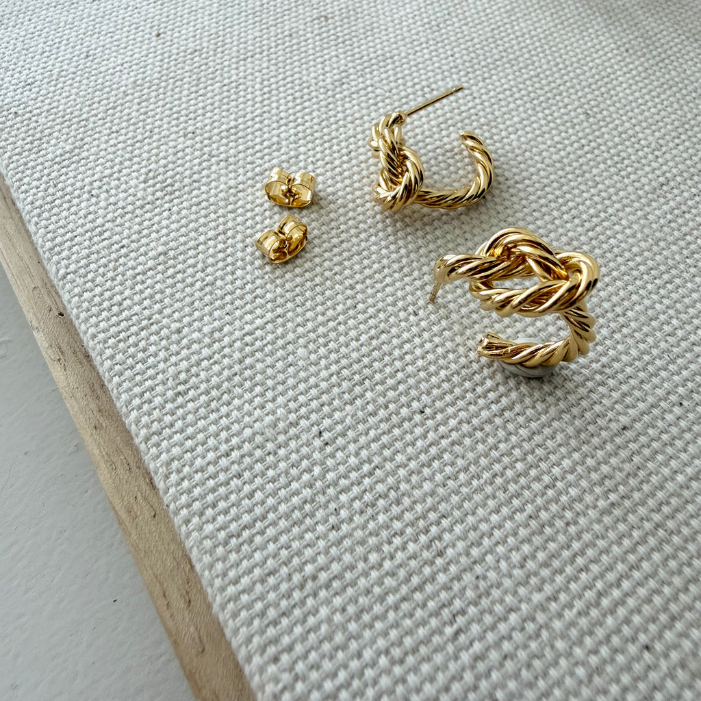 Braided Knot Hoop Earrings