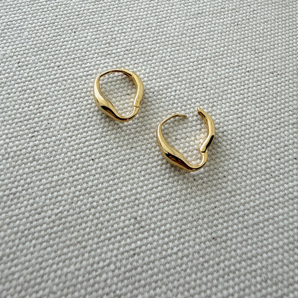 Wavy Huggie Hoop Earrings