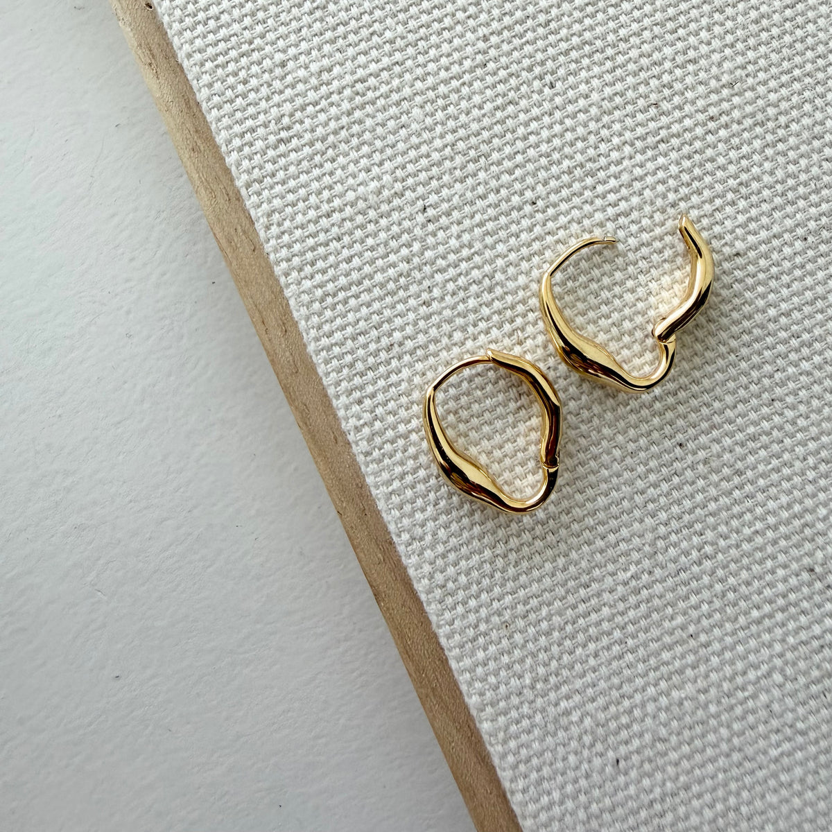 Wavy Huggie Hoop Earrings