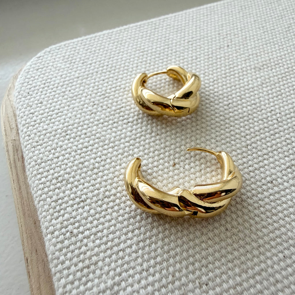 Brioche Dome Huggie Hoop Earrings