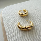 Brioche Dome Huggie Hoop Earrings