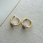Pavé Ball Huggie Hoop Earrings