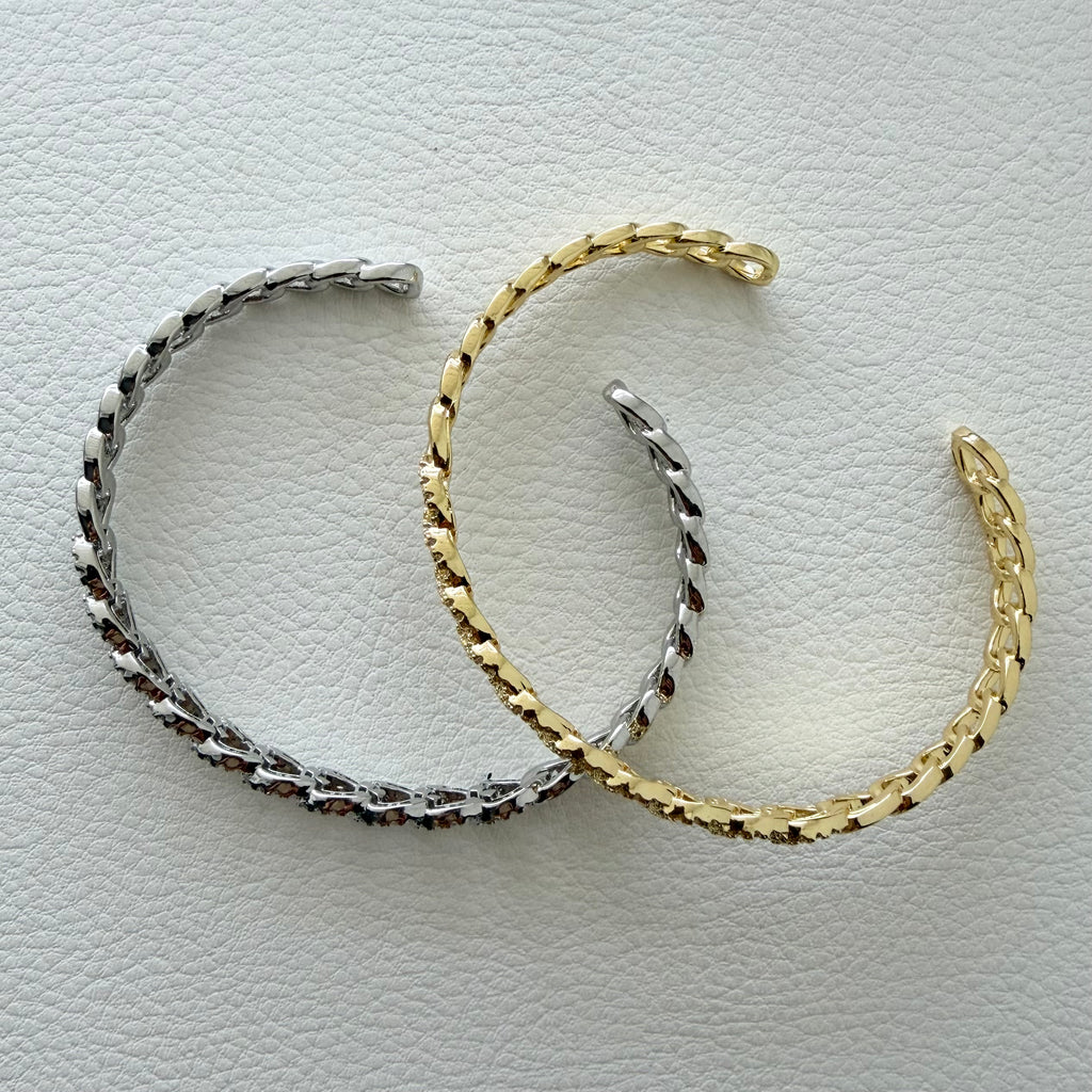 Chain Link CZ Cuff Bracelet
