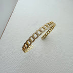 Chain Link CZ Cuff Bracelet