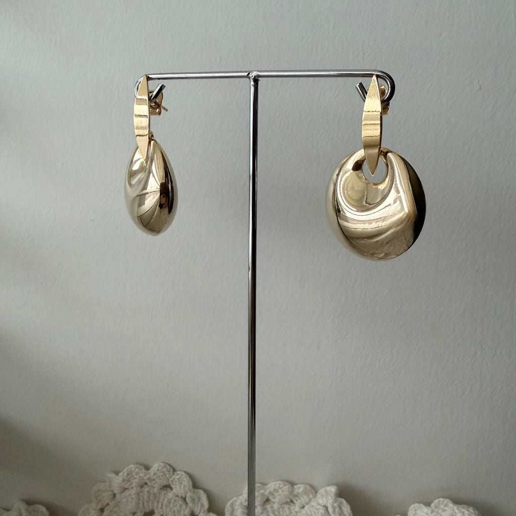 Puffy Dome Door Knocker Earrings