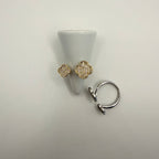Open-ended Pavé Dual Clover Ring