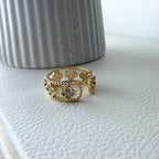 Beaded Edge Clover Ring