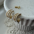 Pearl Baguette Huggie Earrings