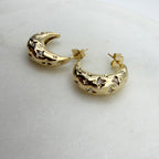 Crescent Starry Hoop Earrings