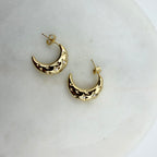 Crescent Starry Hoop Earrings