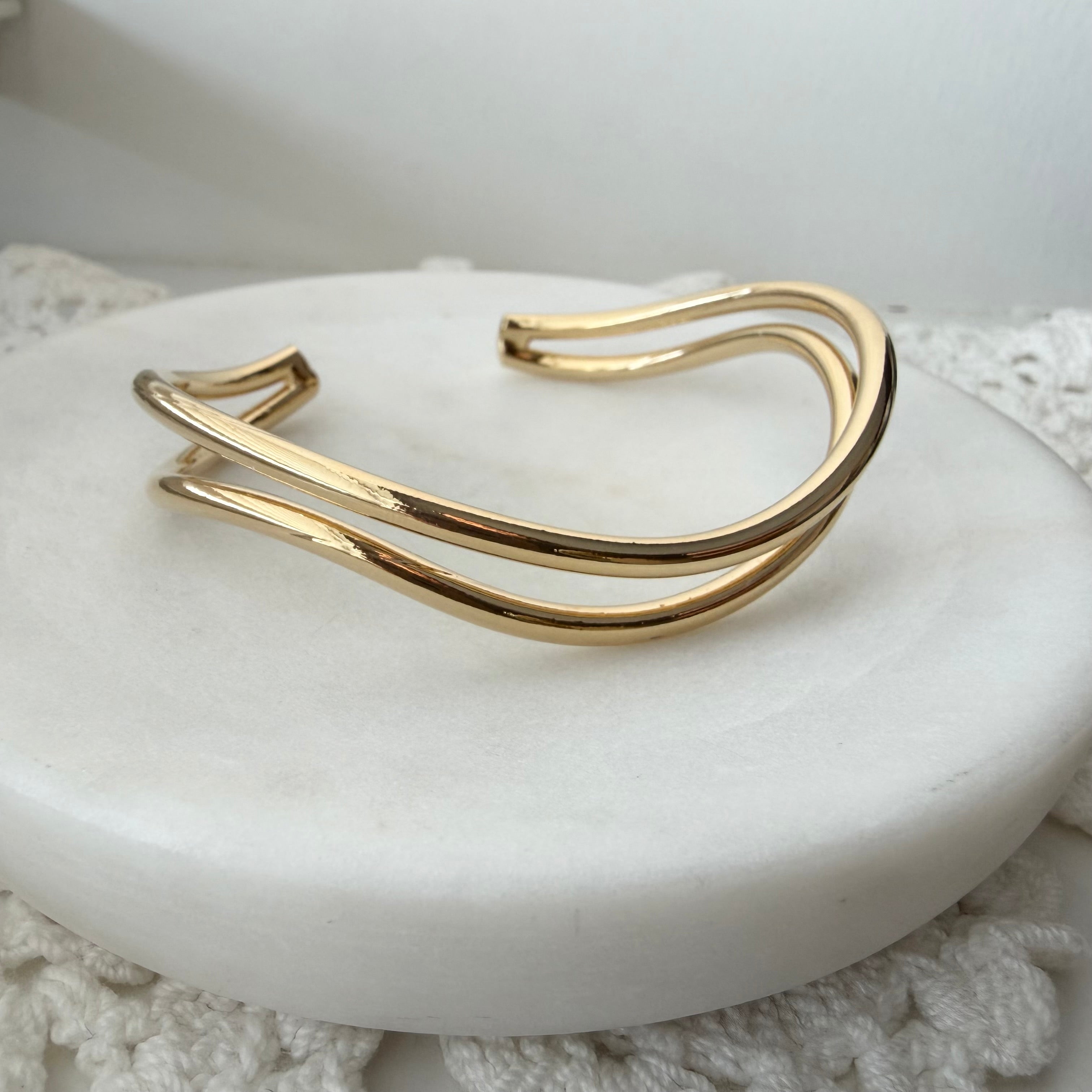 Double Wave Cuff Bracelet
