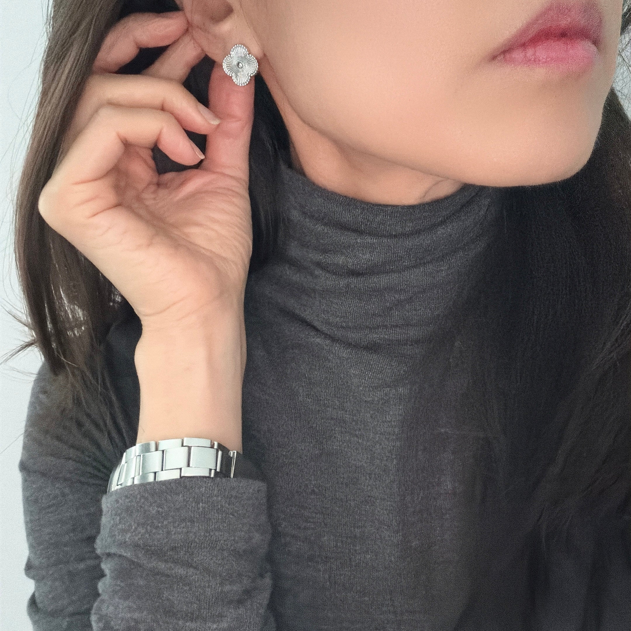 Fluted Clover Earrings