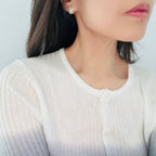 Golden Baguette Flower Earrings