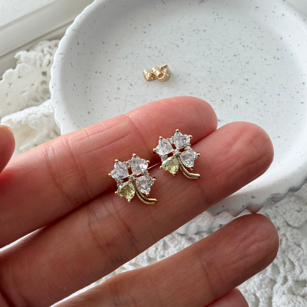 Clover / Shamrock Peridot Earrings