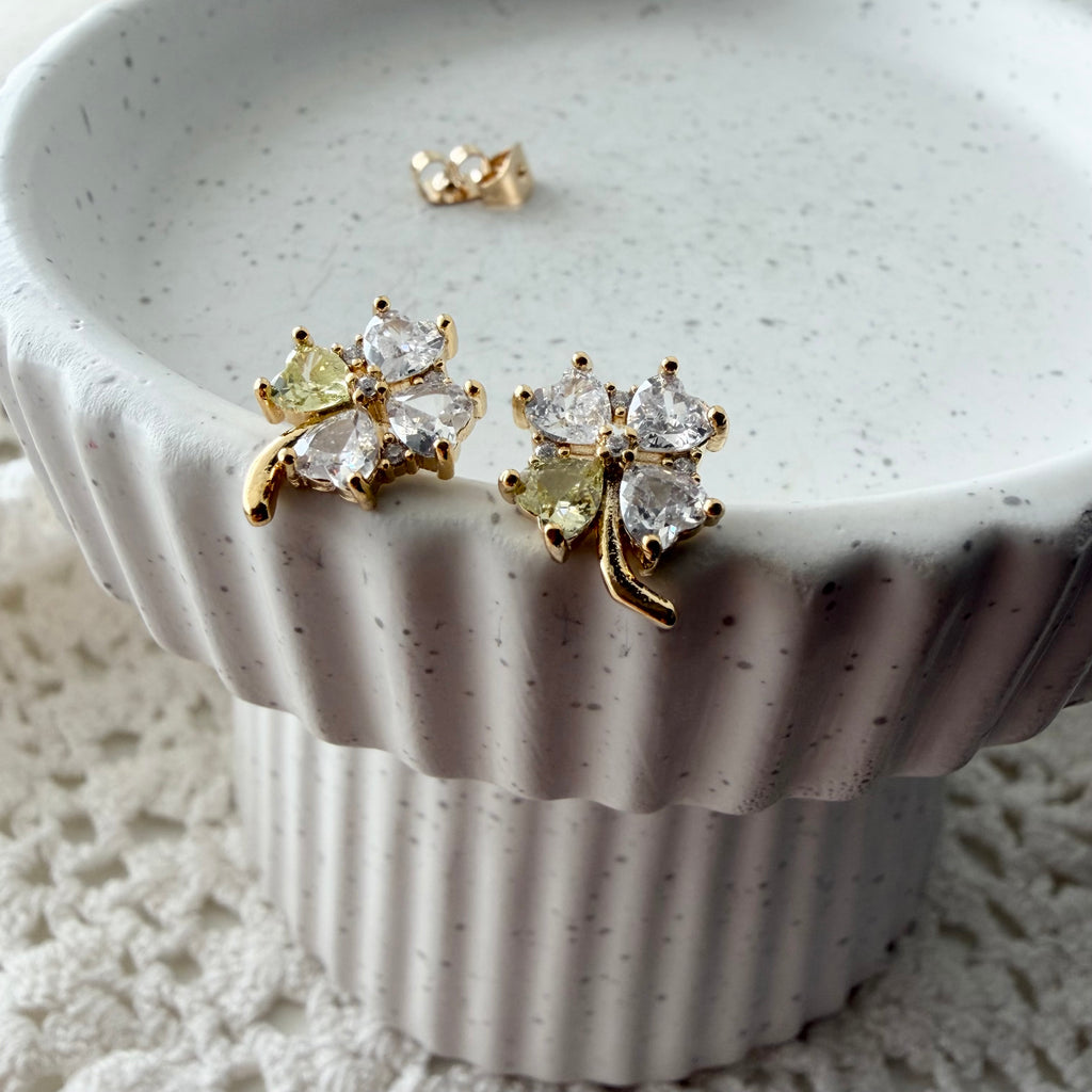 Clover / Shamrock Peridot Earrings