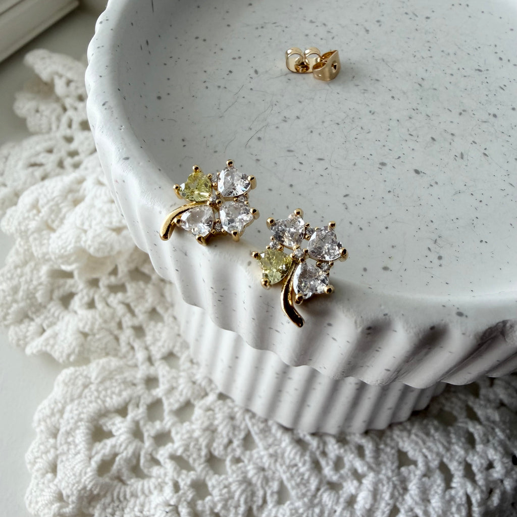 Clover / Shamrock Peridot Earrings