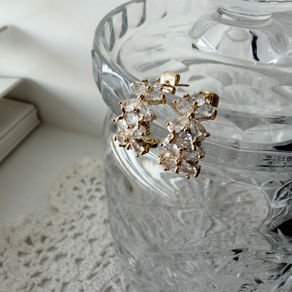 Flower Girl Hoop Earrings