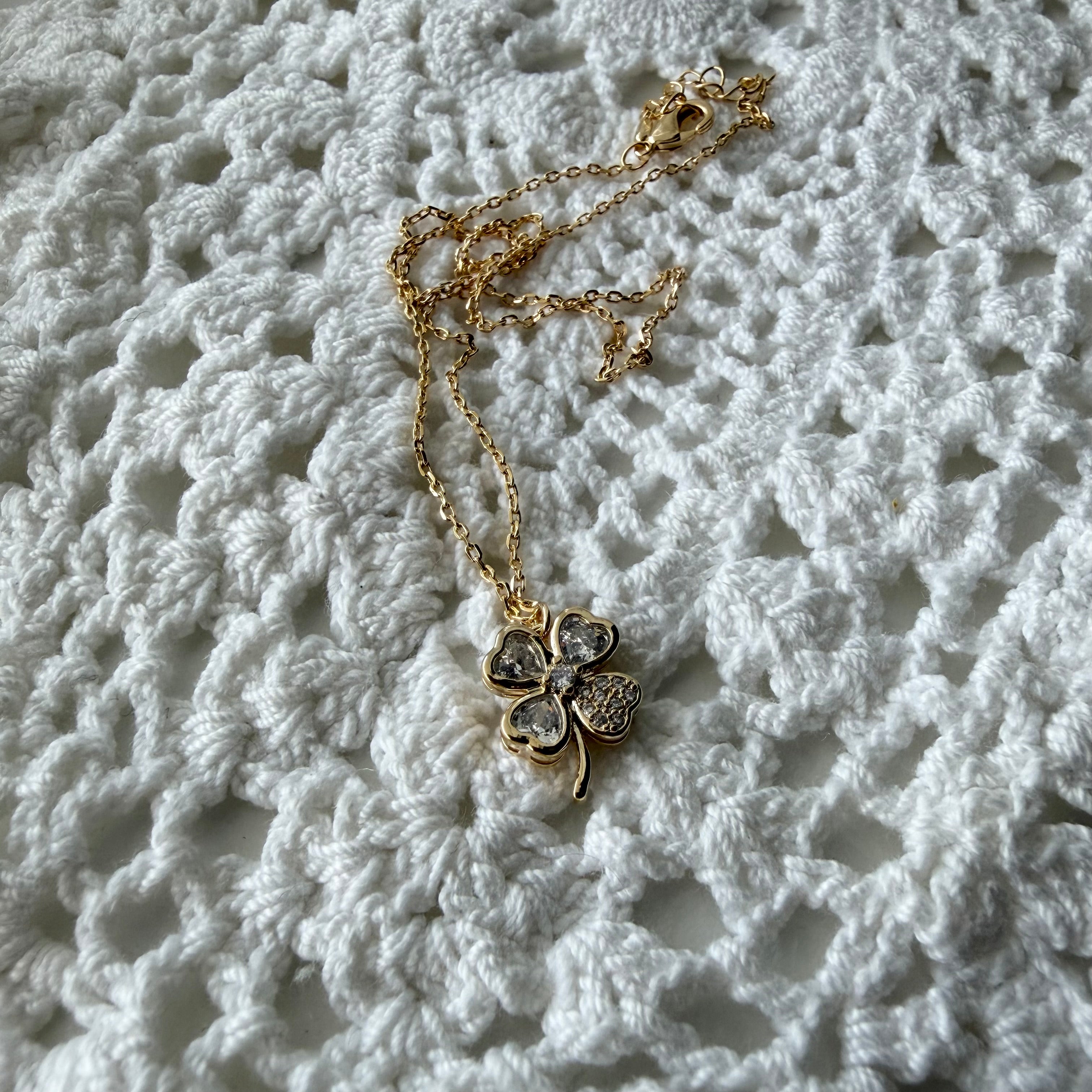 Clover / Shamrock Sparkle Necklace