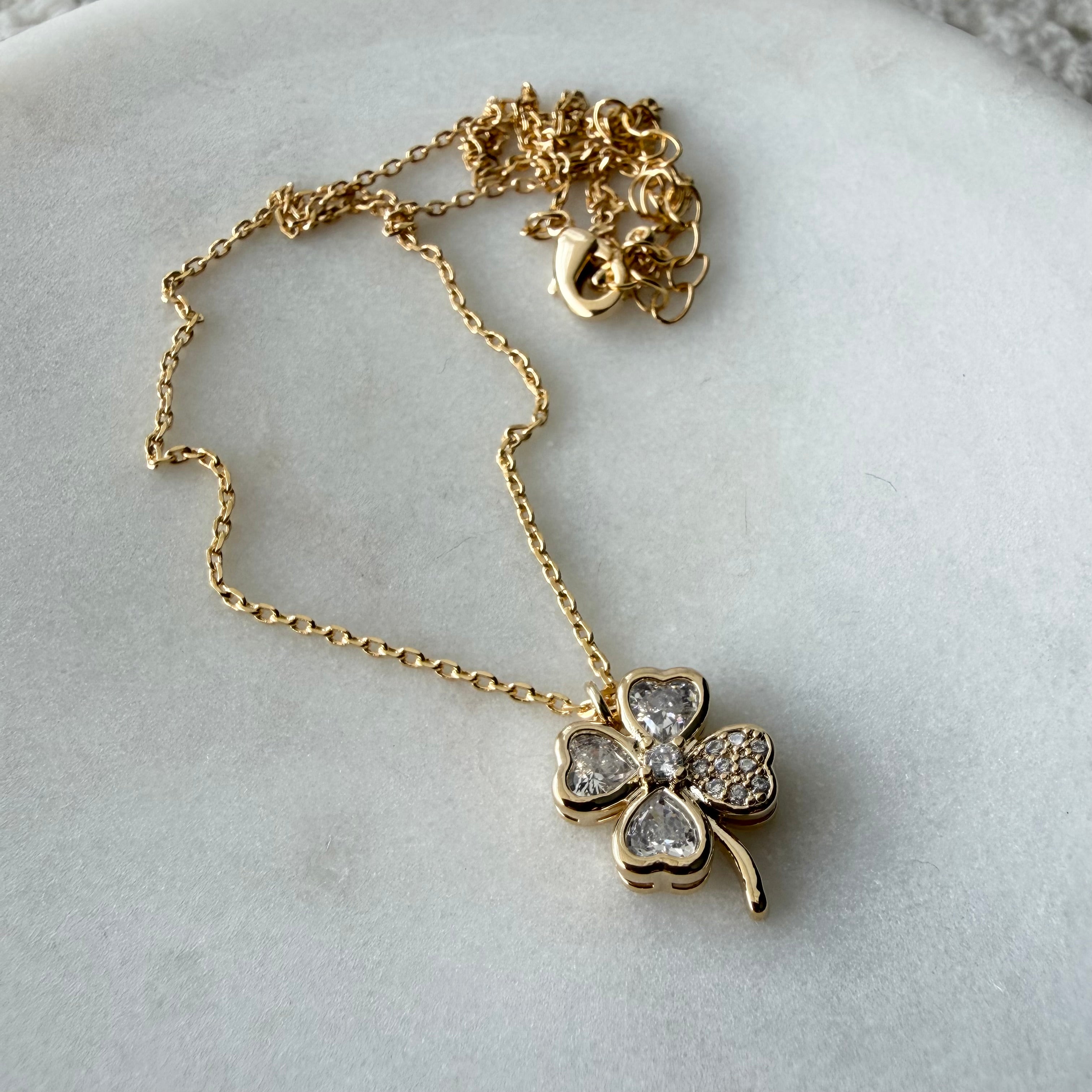 Clover / Shamrock Sparkle Necklace