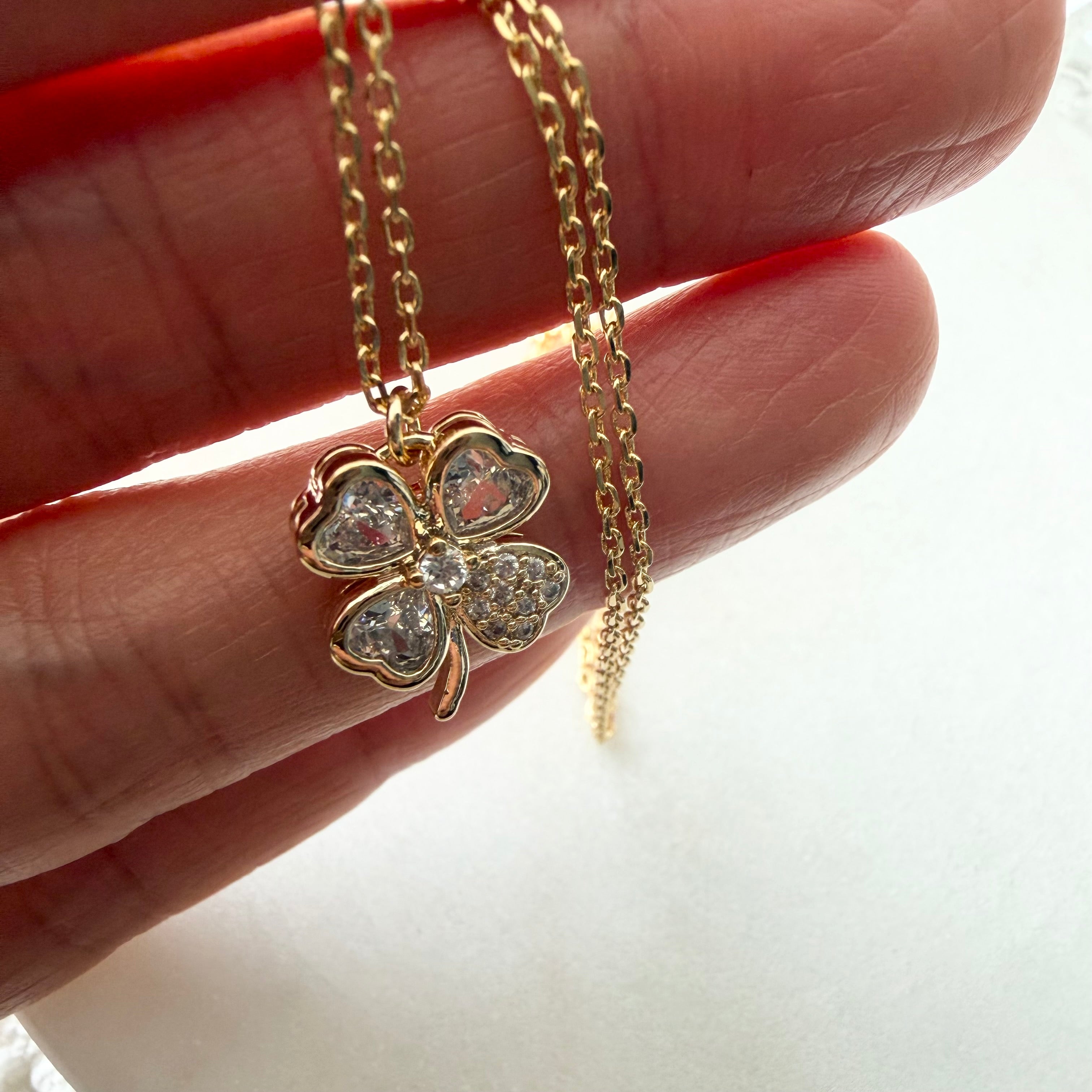 Clover / Shamrock Sparkle Necklace