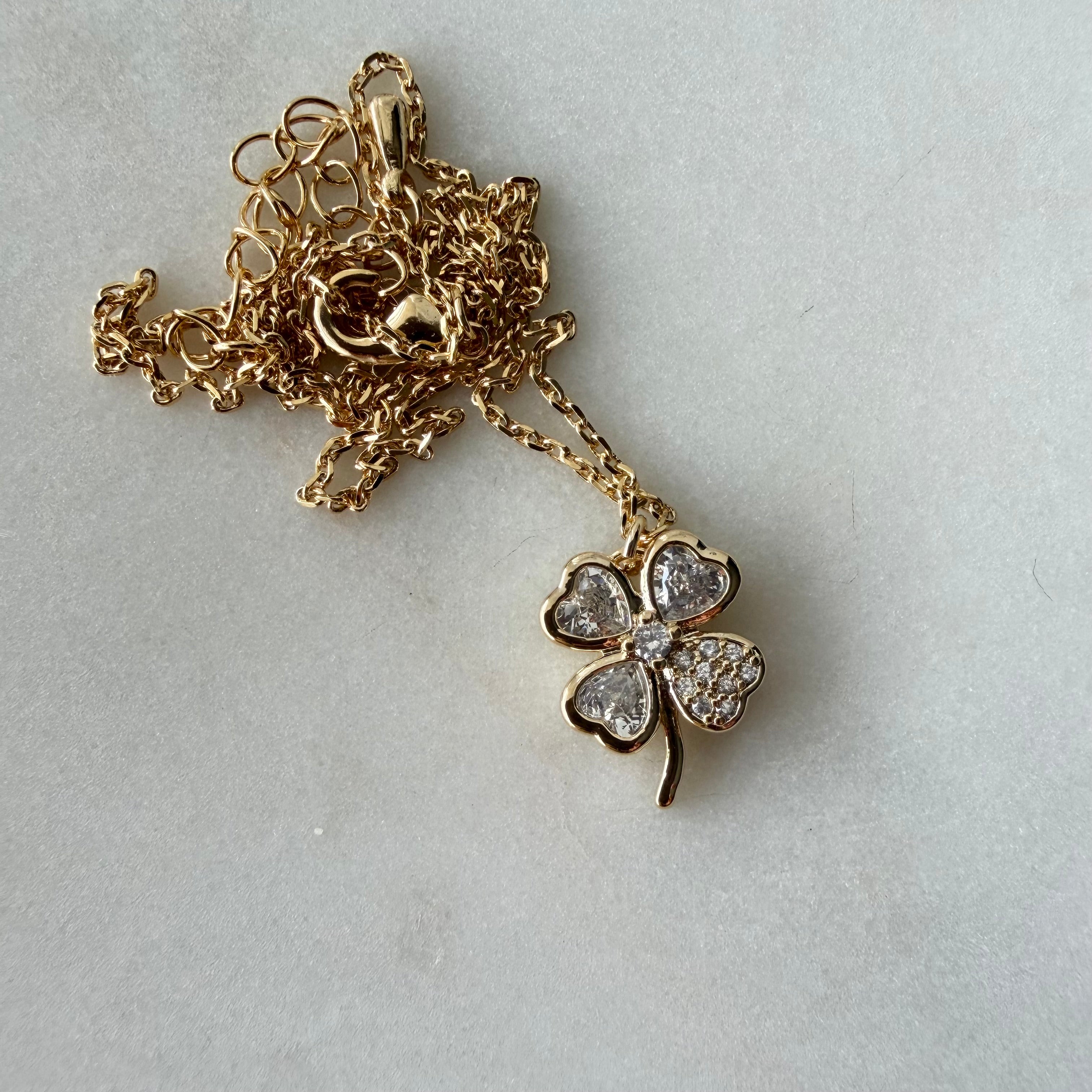 Clover / Shamrock Sparkle Necklace