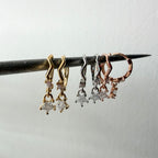 Huggie Hoop Earrings: Zig Zag Star