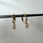 Huggie Hoop Earrings: Zig Zag Star