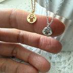 Hamsa Coin Teeny Necklace