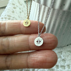 Evil Eye Coin Teeny Necklace
