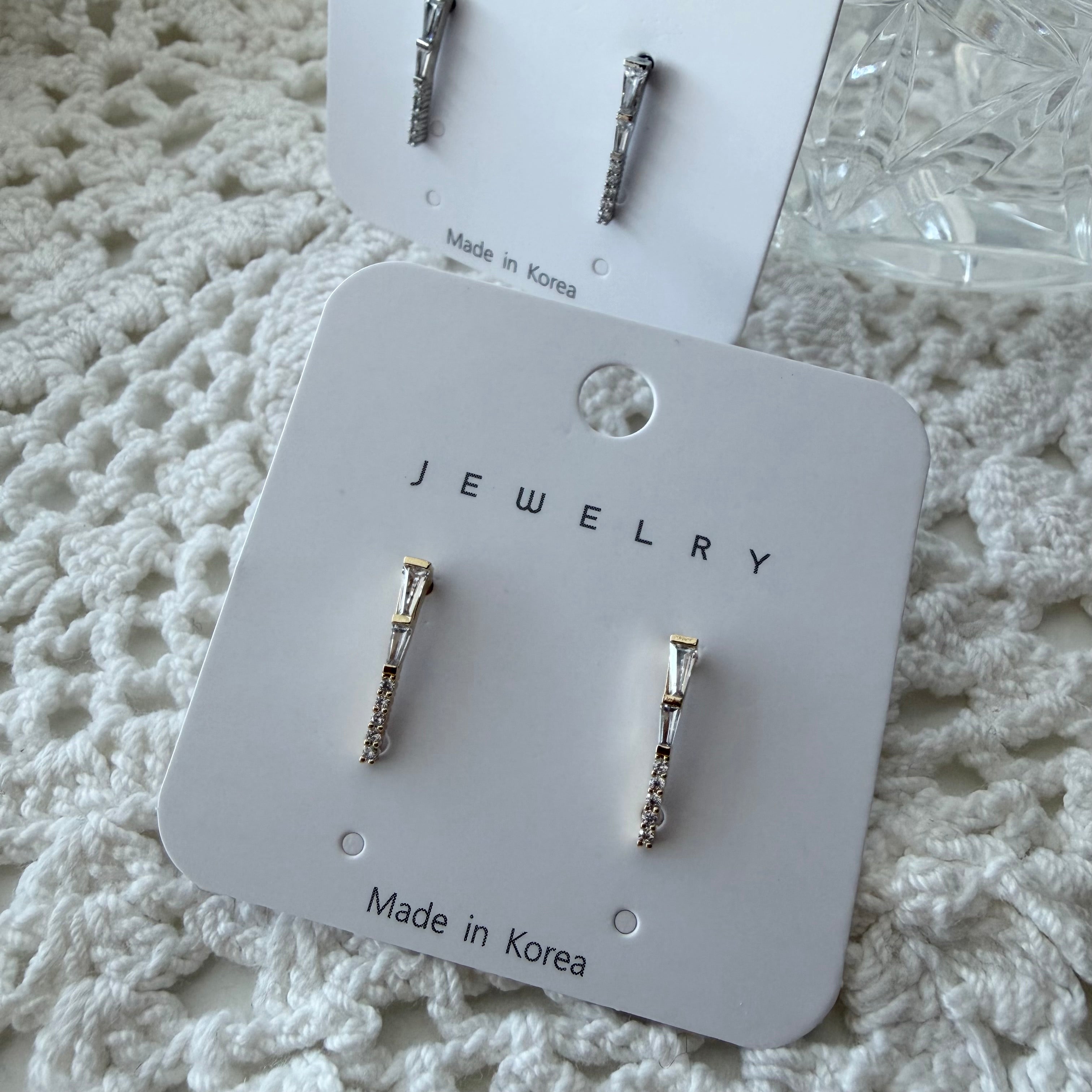 Bar Cubic Teeny Earrings