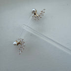 Ear Jacket Pearl Marquise Fan Earrings