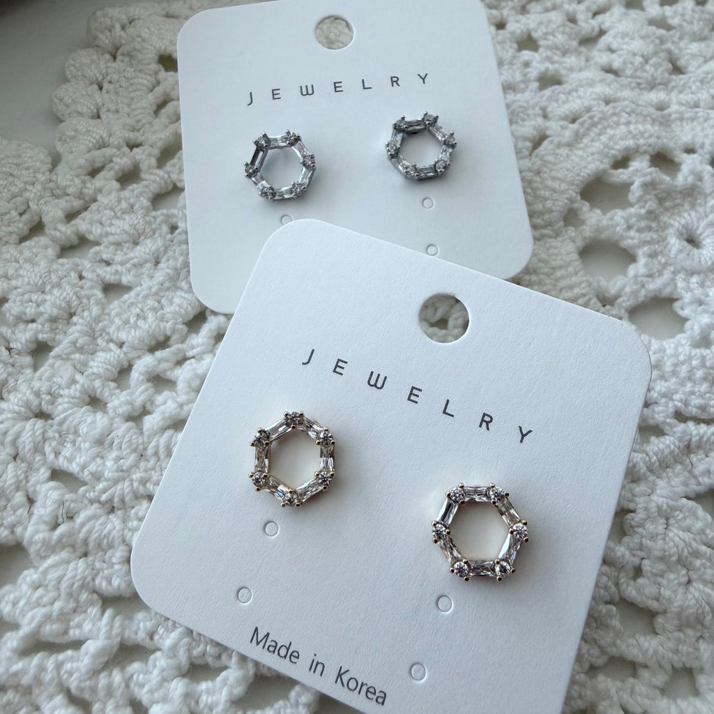 Hexagon Cubic Earrings