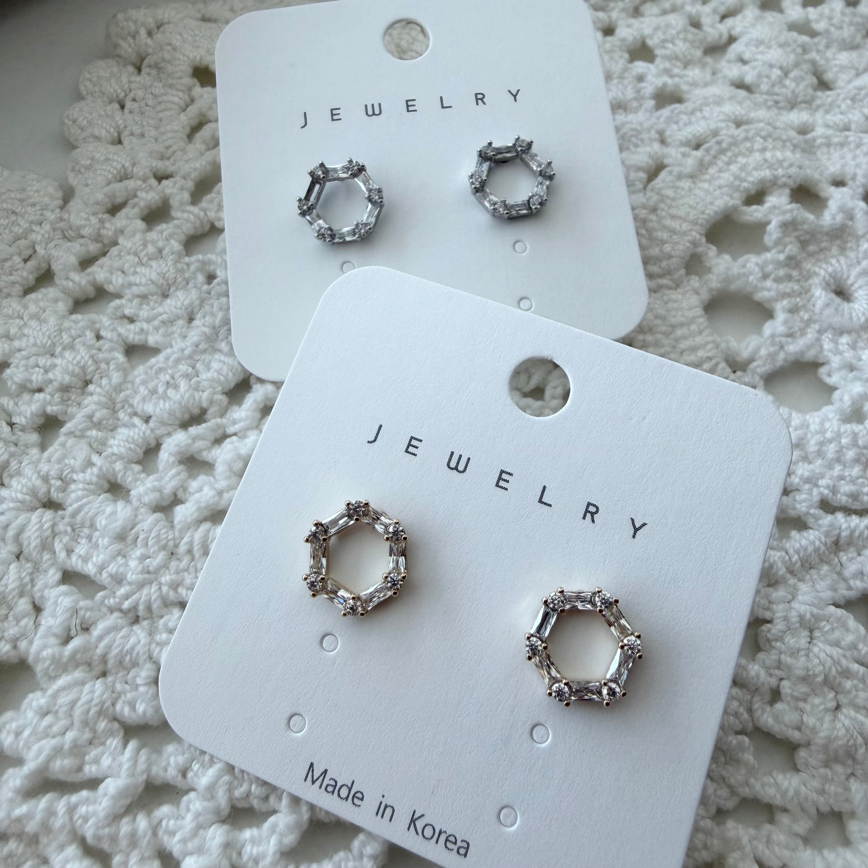 Hexagon Cubic Earrings