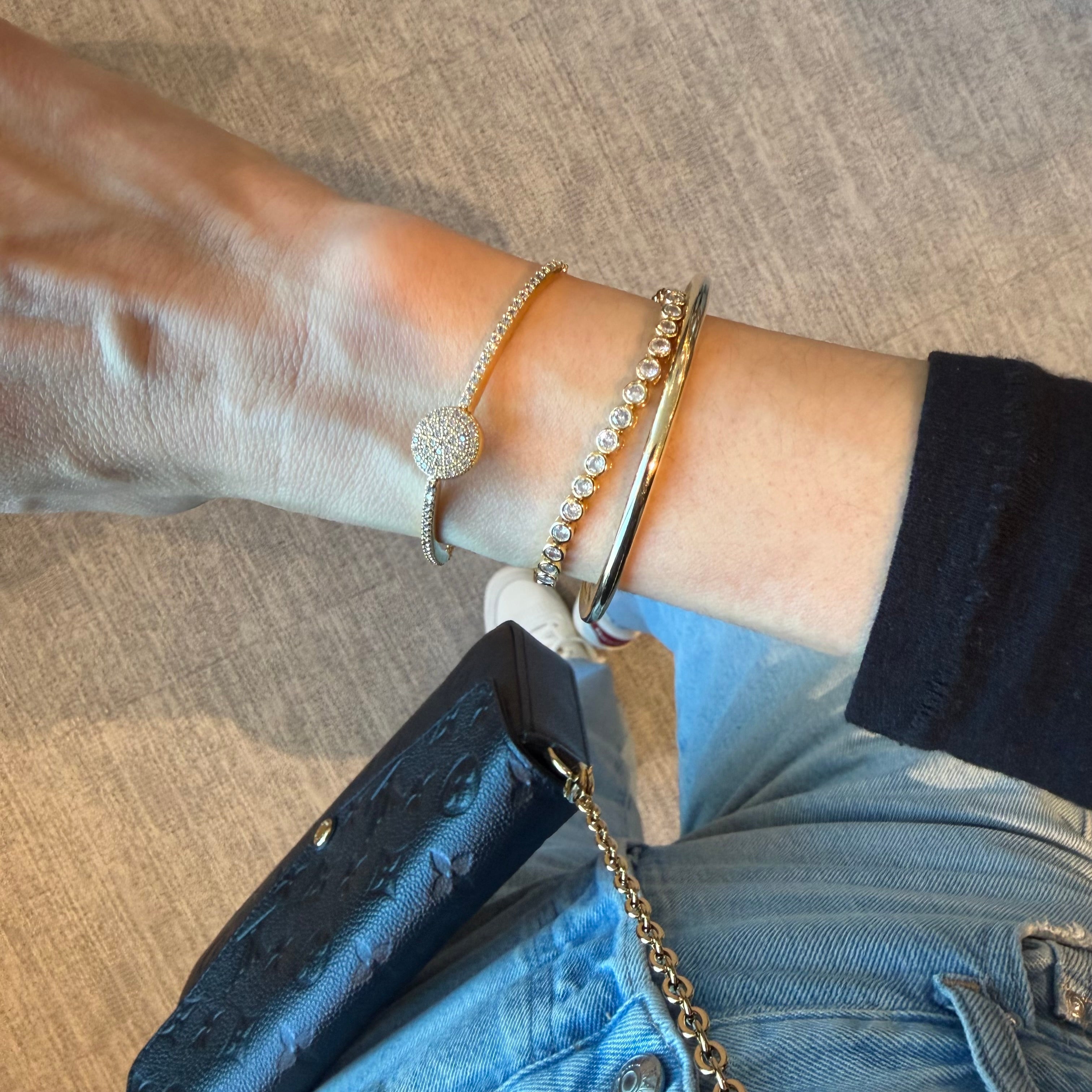 Big Disc Bangle Slider Bracelet