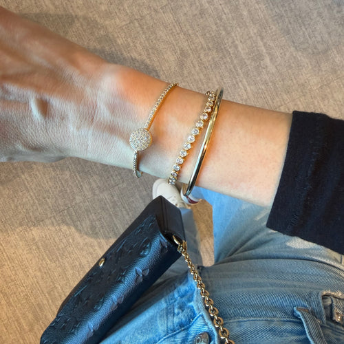 Big Disc Bangle Slider Bracelet