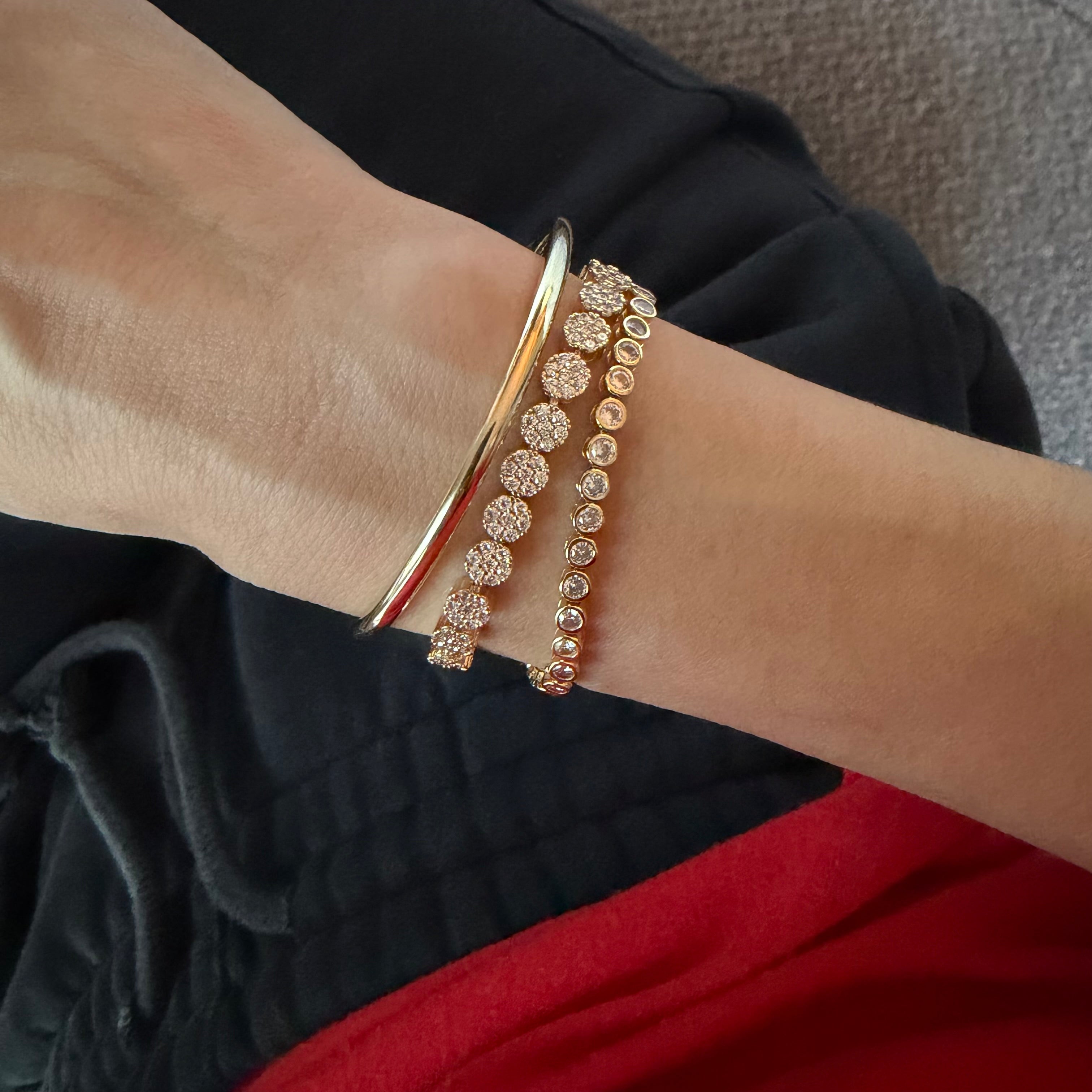 Pavé Disc Tennis Bracelet