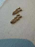 Diamond Stud Chain Connection Earrings