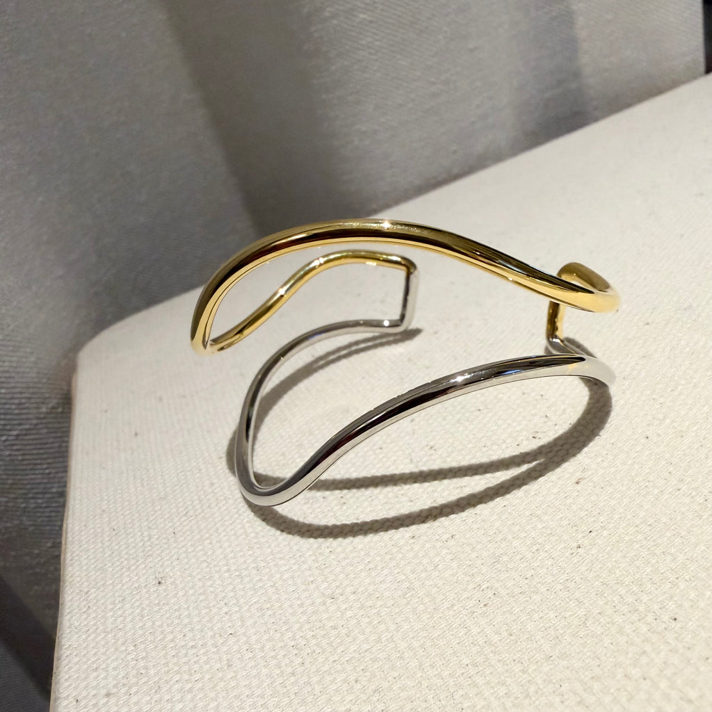 Two Tone Flow Cuff Bracelet