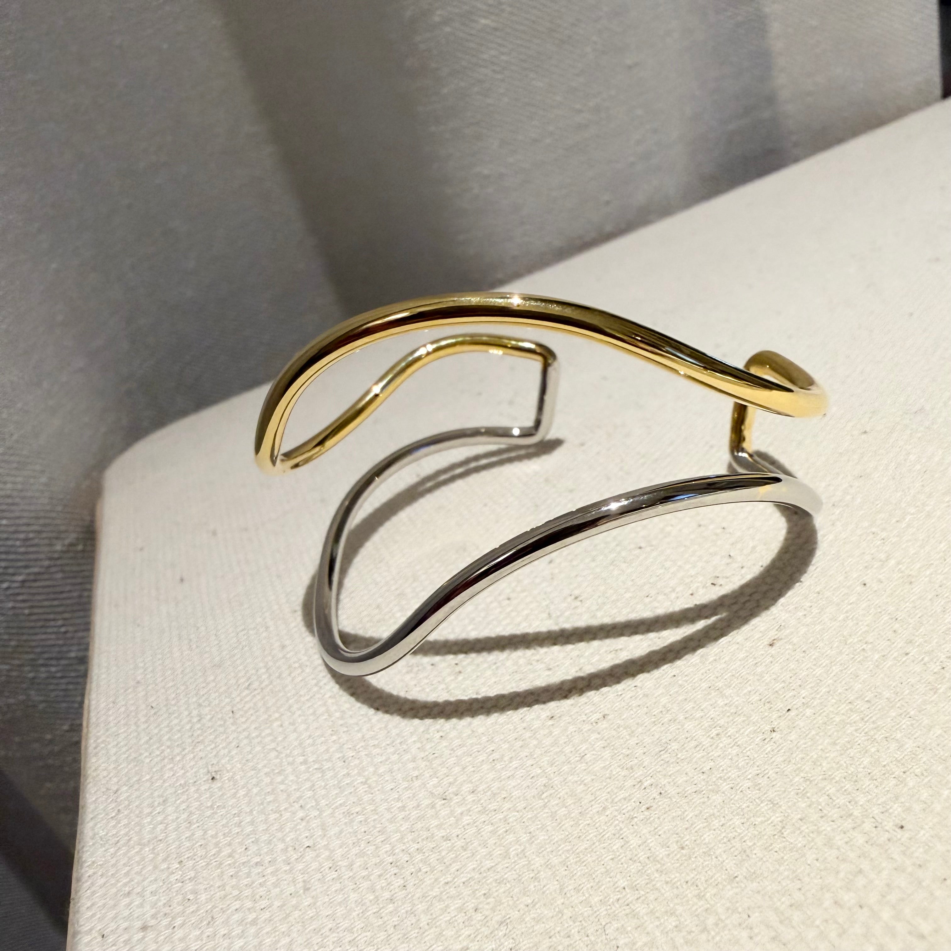 Two Tone Flow Cuff Bracelet
