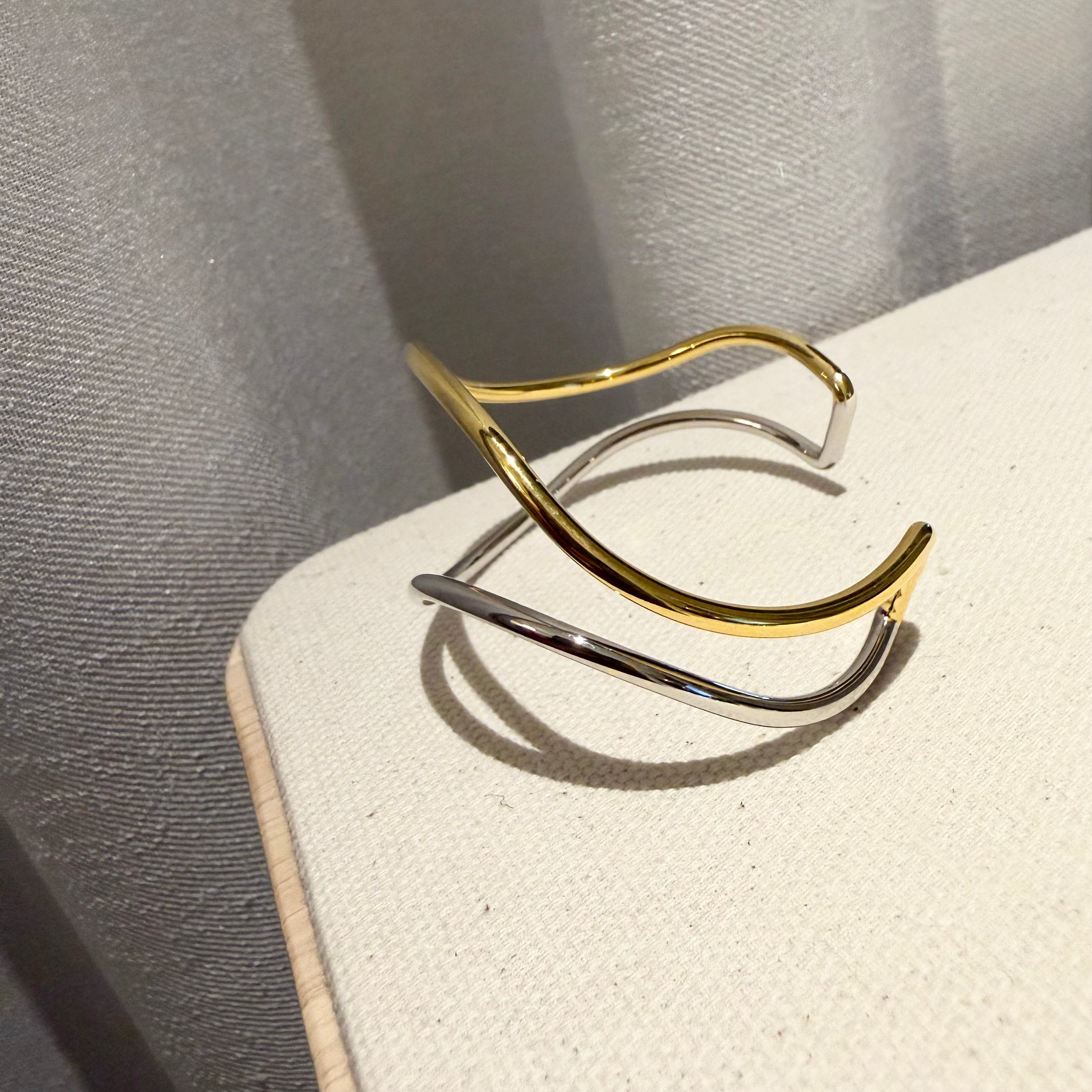 Two Tone Flow Cuff Bracelet