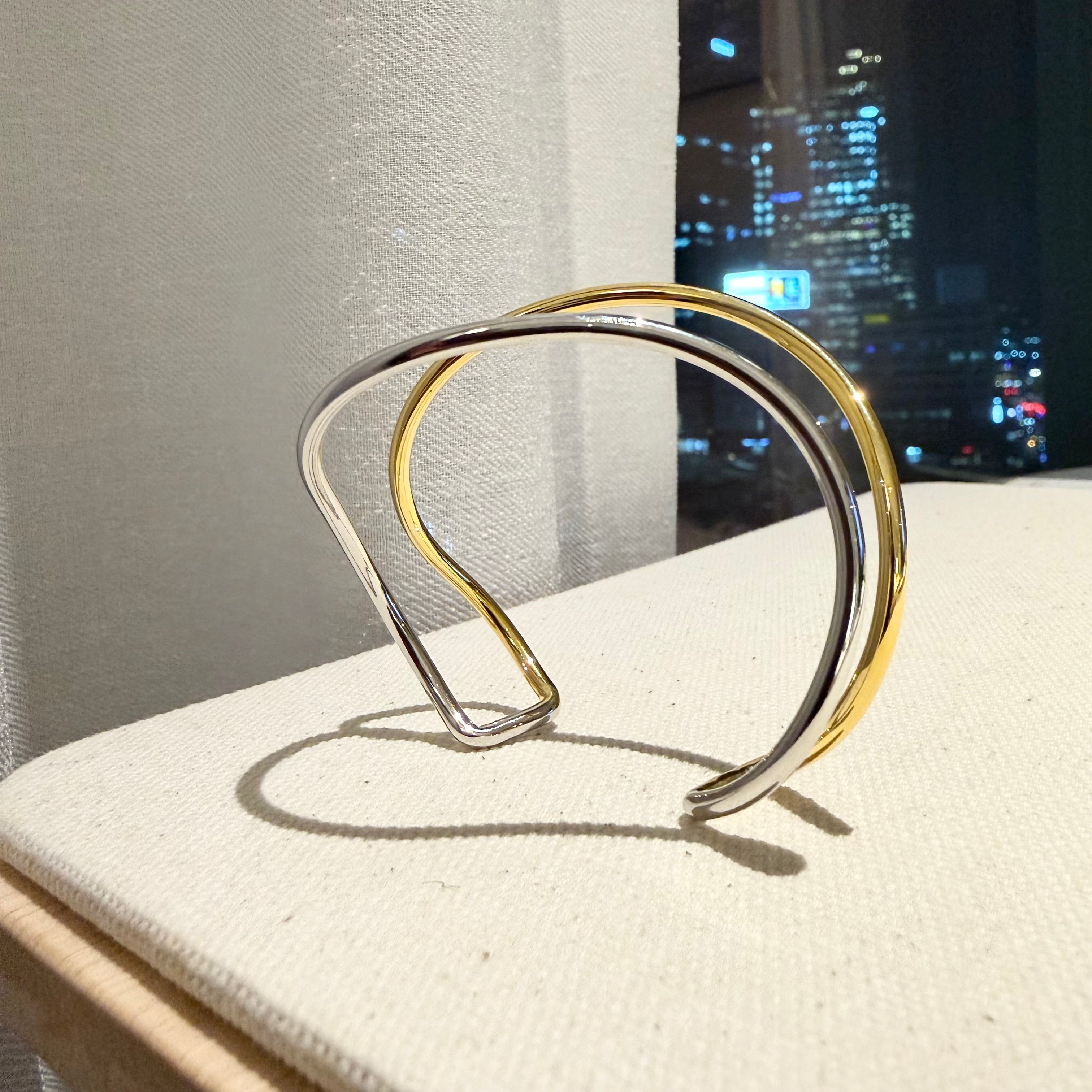 Two Tone Flow Cuff Bracelet